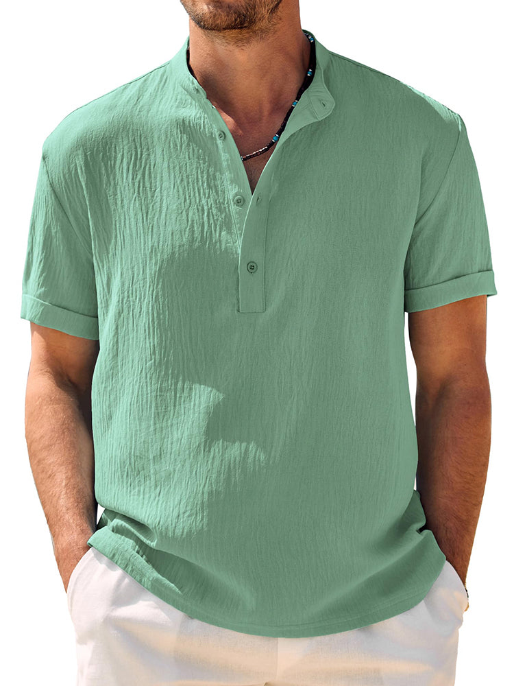 Camisa henley suave y transpirable