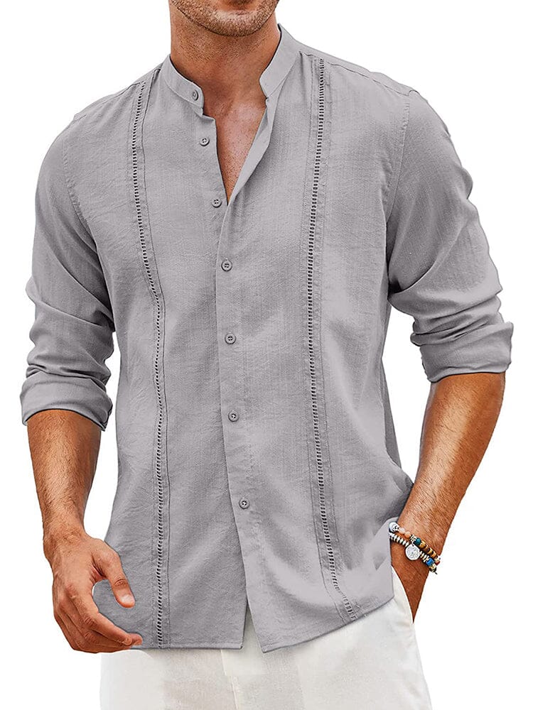 Camisa guayabera cubana de lino bordada