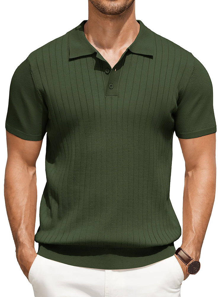 Polo de punto canalé casual