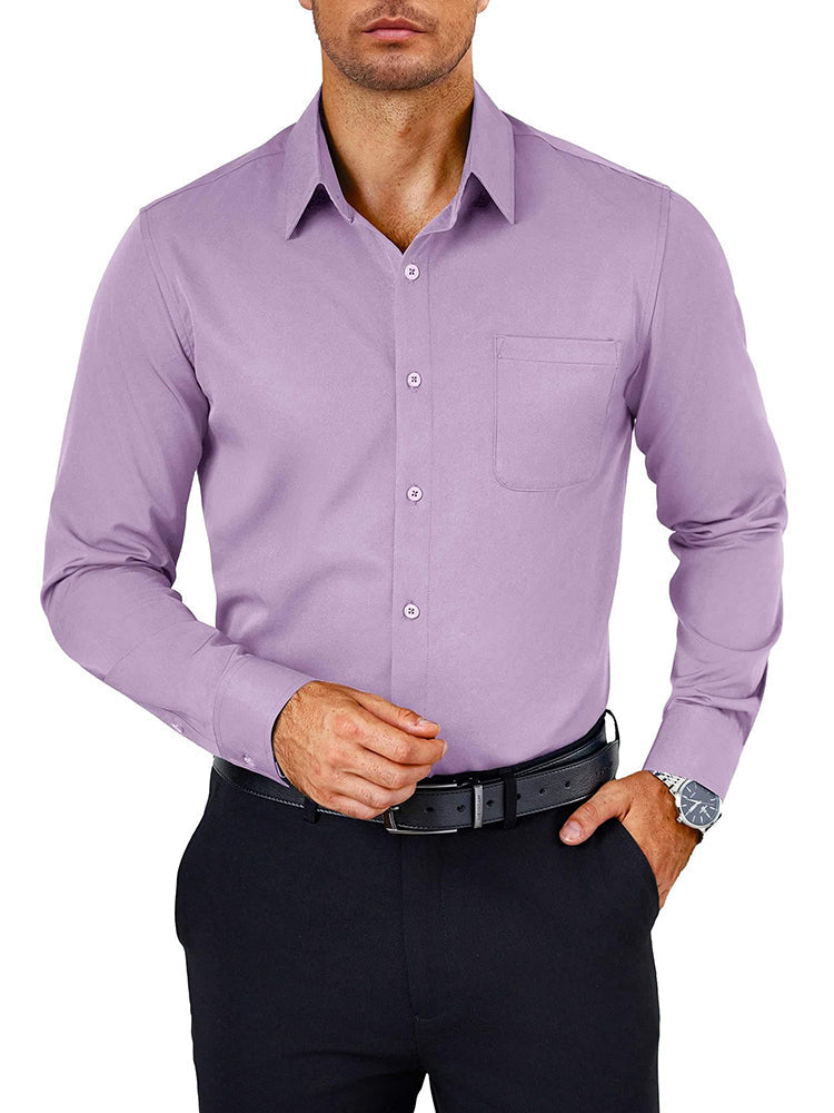 Camisa de vestir antiarrugas de botones