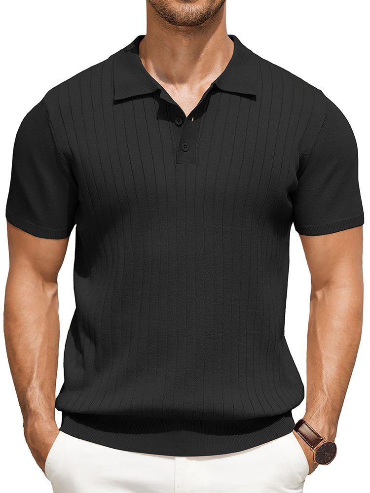 Polo de punto canalé casual
