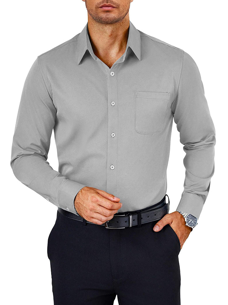 Camisa de vestir antiarrugas de botones