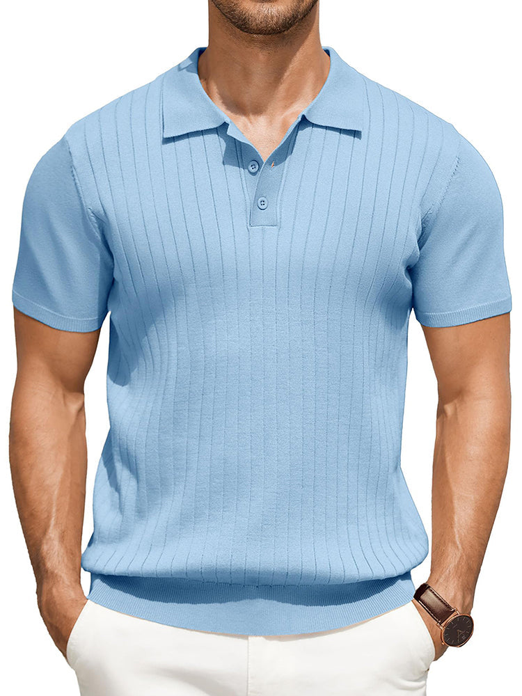 Polo de punto canalé casual