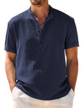 Camisa henley lisa transpirable