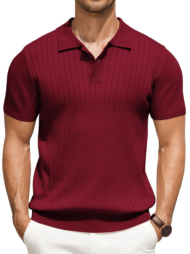 Polo de punto canalé casual
