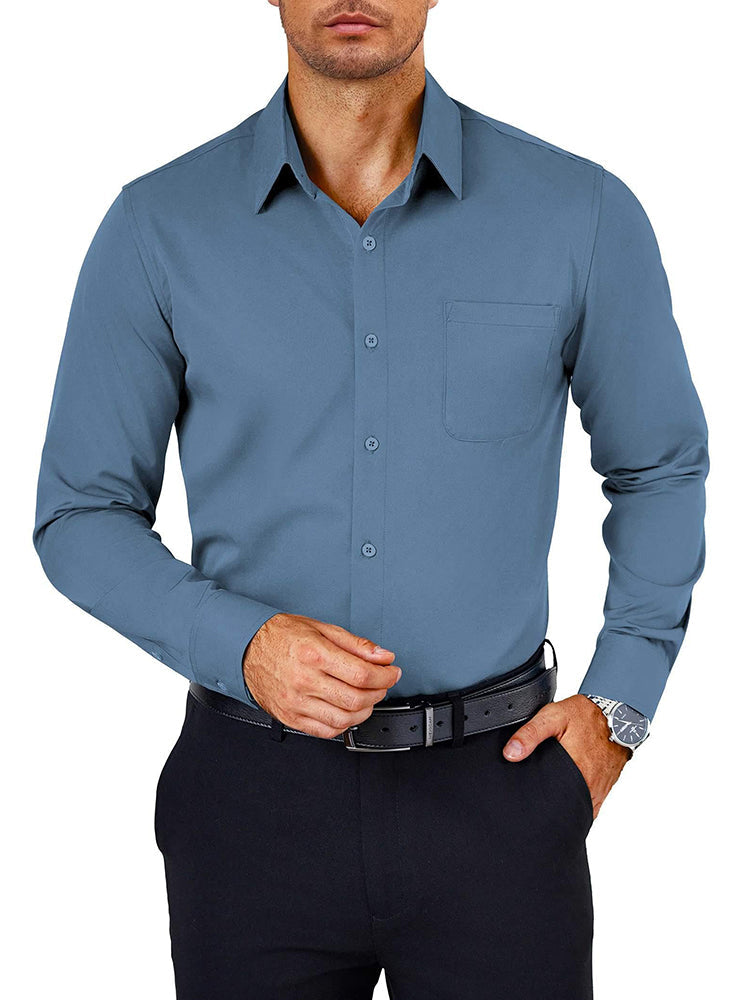 Camisa de vestir antiarrugas de botones