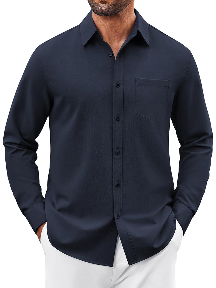Camisa de vestir business casual de botones