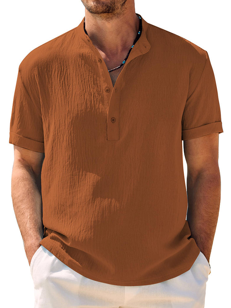 Camisa henley lisa transpirable
