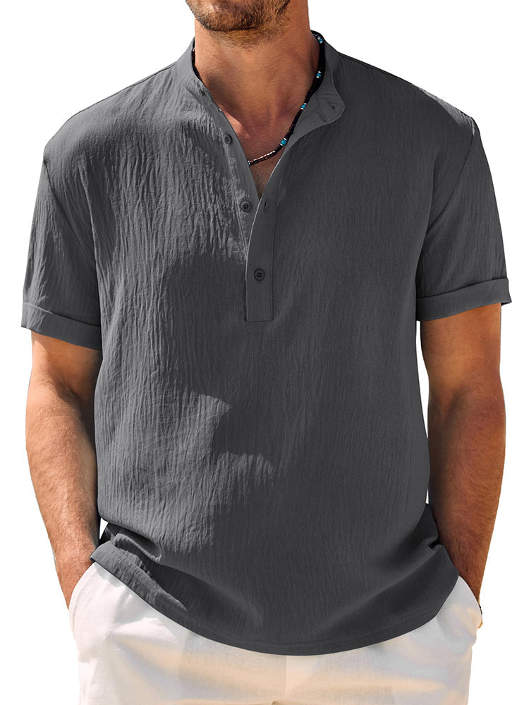 Camisa henley lisa transpirable