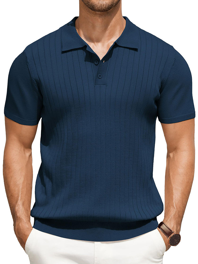 Polo de punto canalé casual