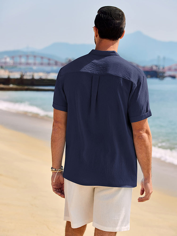 Camisa henley lisa transpirable