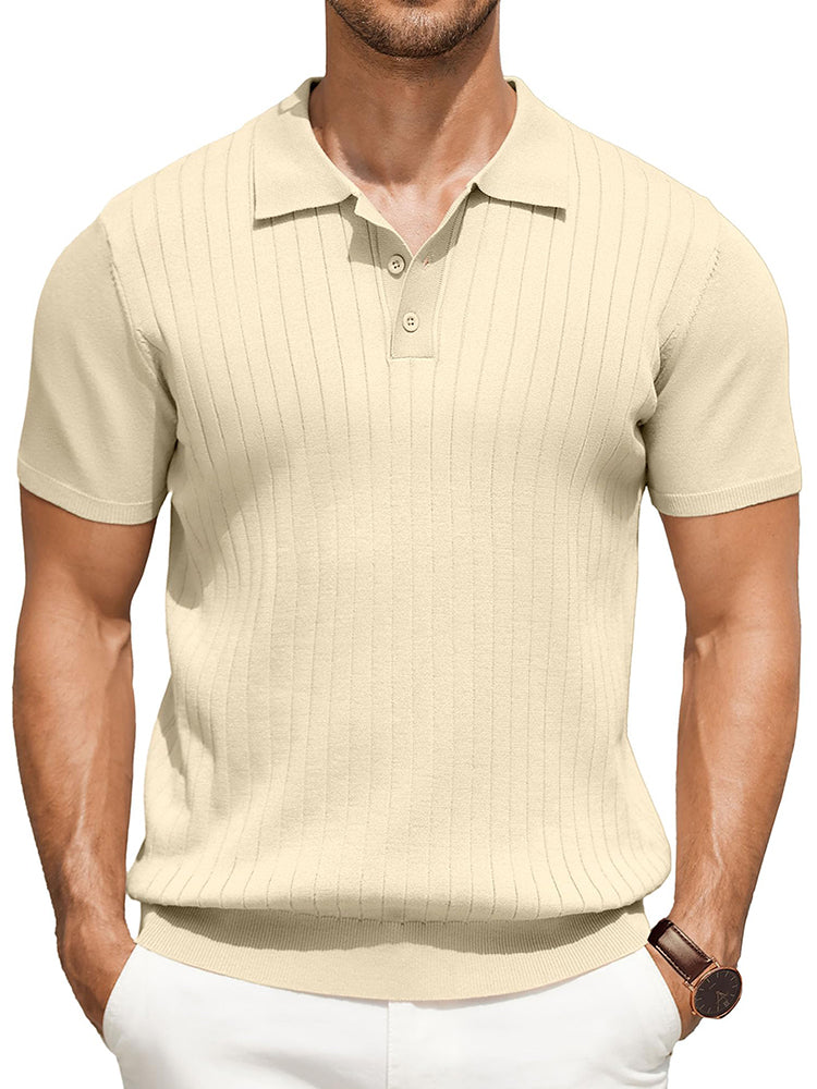 Polo de punto canalé casual