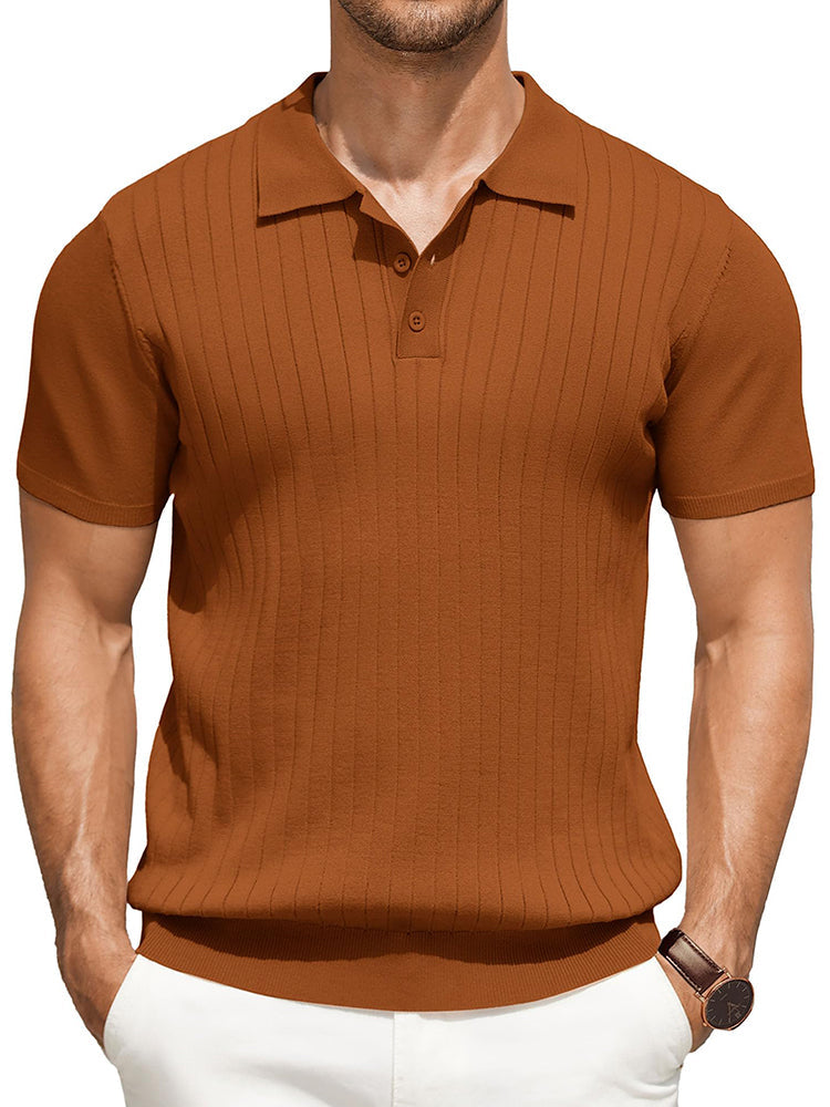 Polo de punto canalé casual
