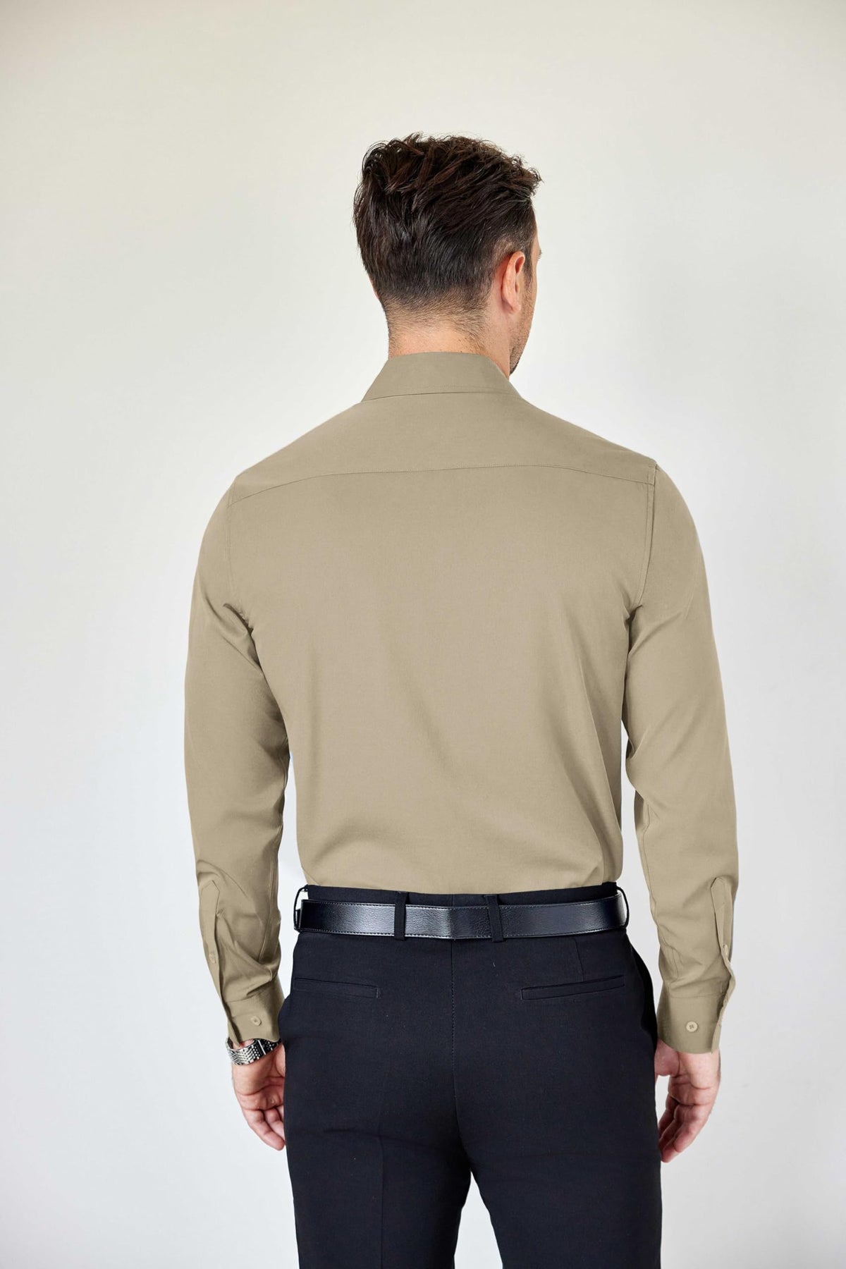 Camisa de vestir antiarrugas de botones
