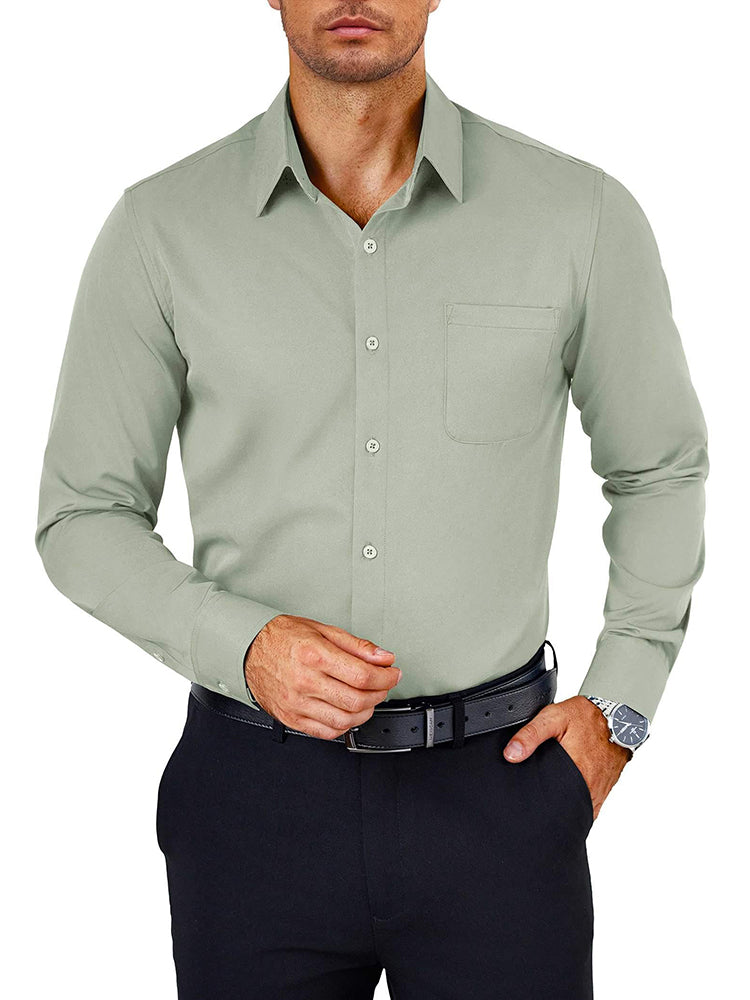 Camisa de vestir antiarrugas de botones