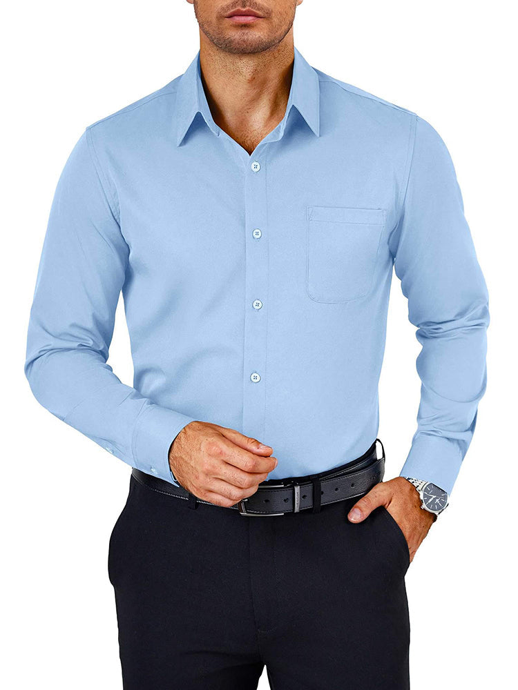Camisa de vestir antiarrugas de botones