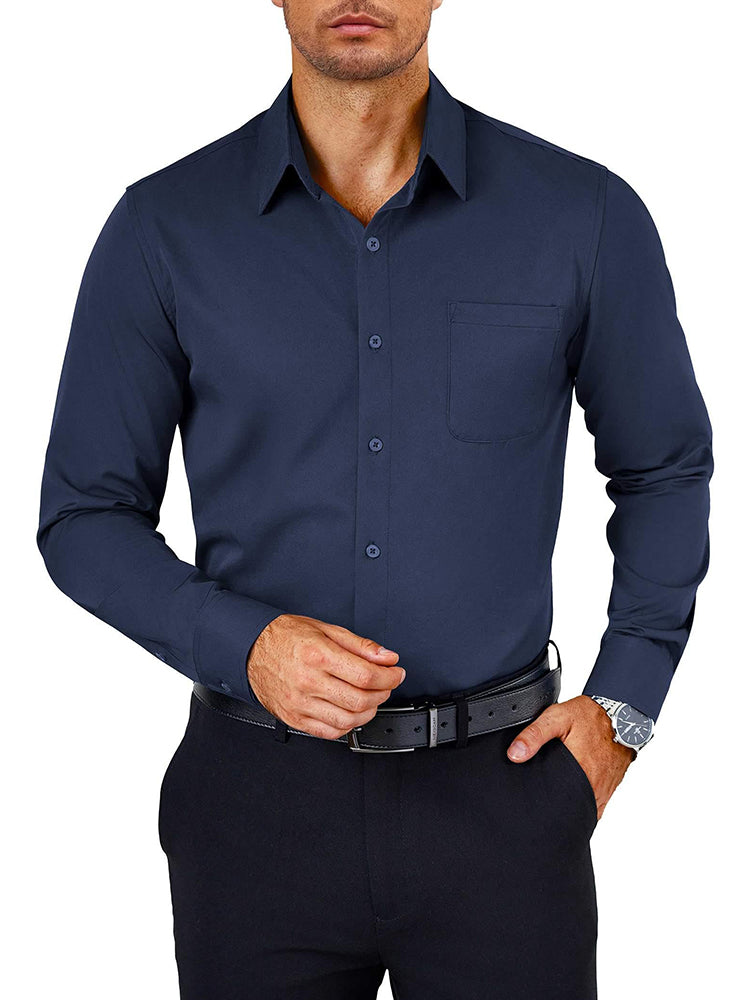 Camisa de vestir antiarrugas de botones
