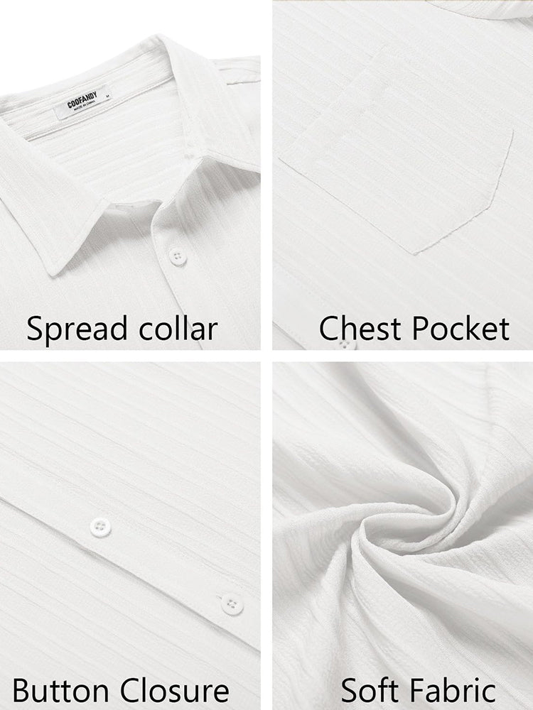 Camisa texturizada de botones casual