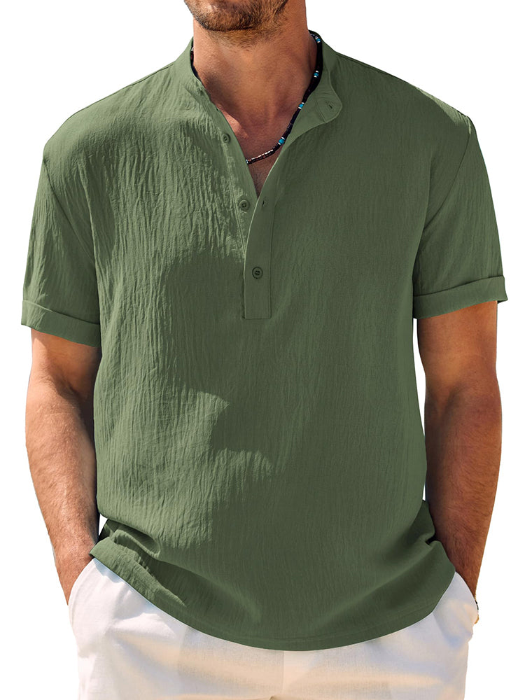 Camisa henley lisa transpirable