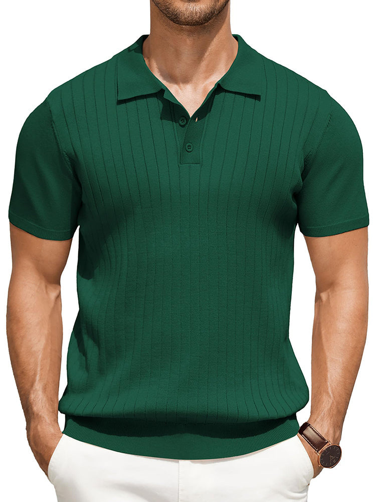 Polo de punto canalé casual