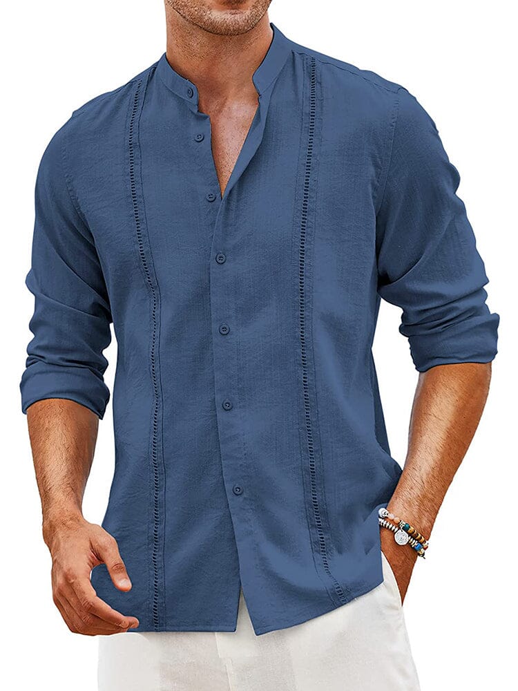 Camisa guayabera cubana de lino bordada
