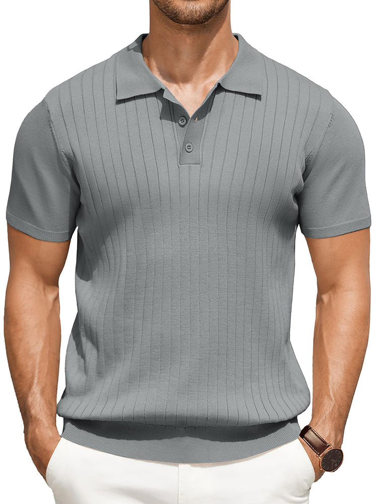 Polo de punto canalé casual