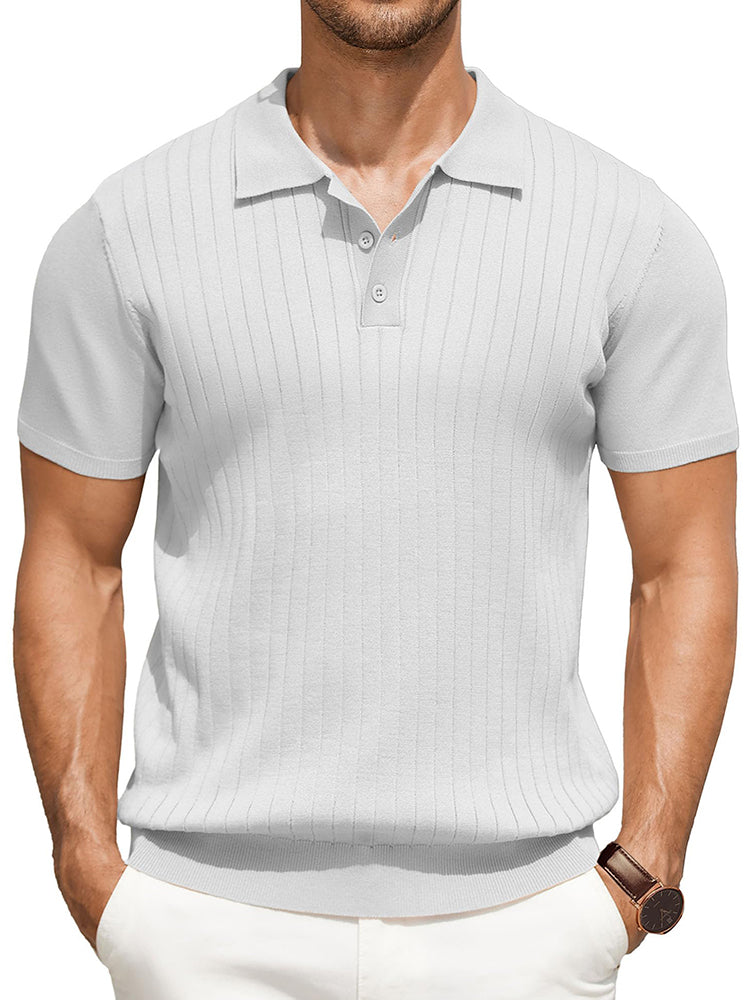 Polo de punto canalé casual