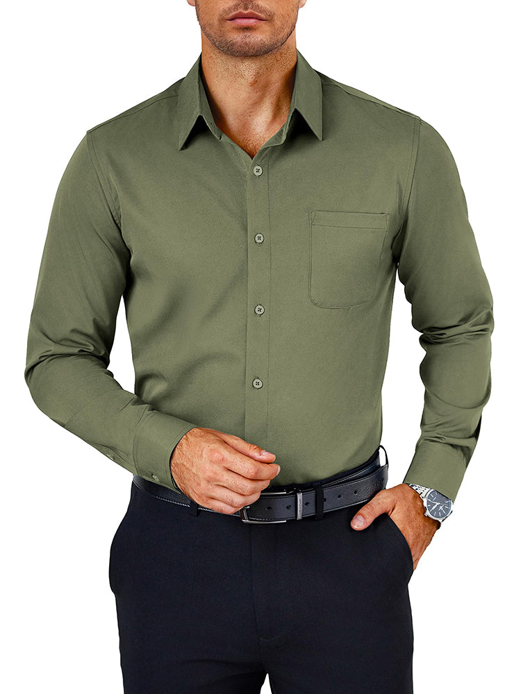 Camisa de vestir antiarrugas de botones