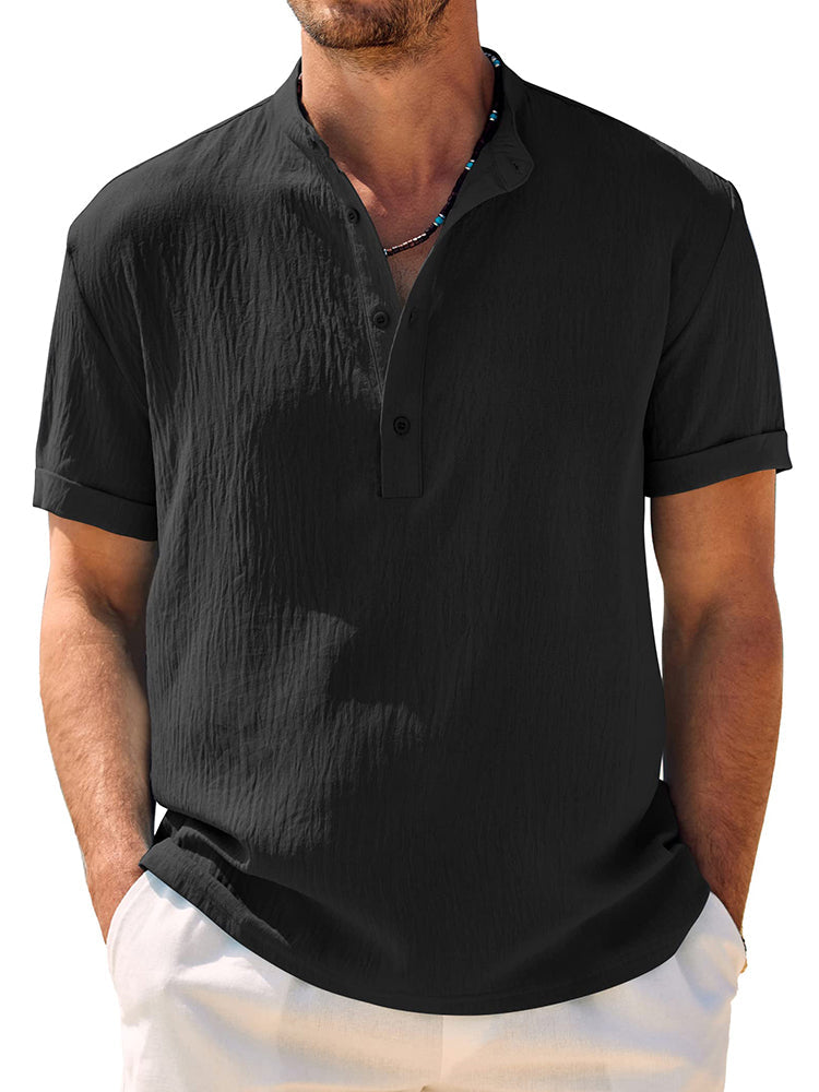Camisa henley suave y transpirable