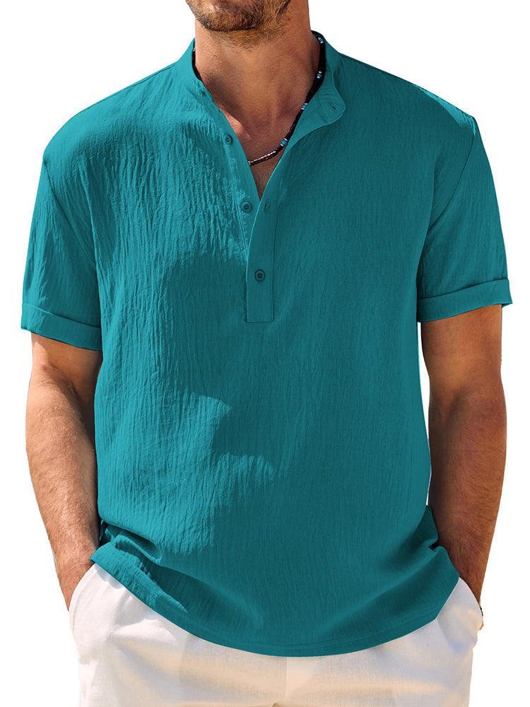 Camisa henley lisa transpirable