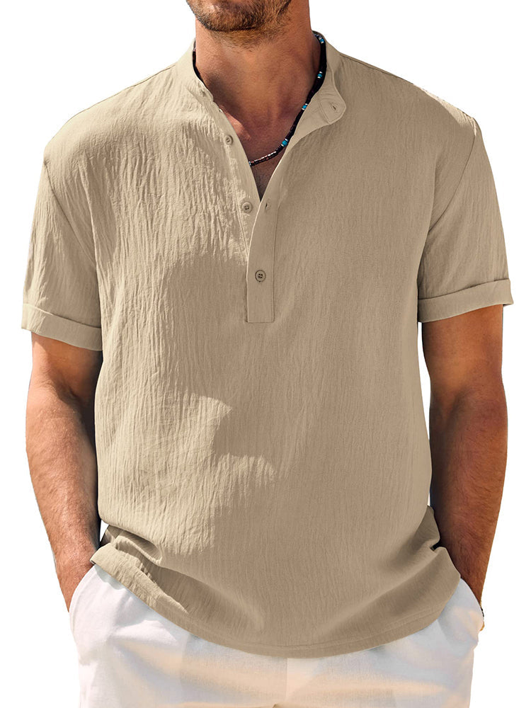 Camisa henley suave y transpirable