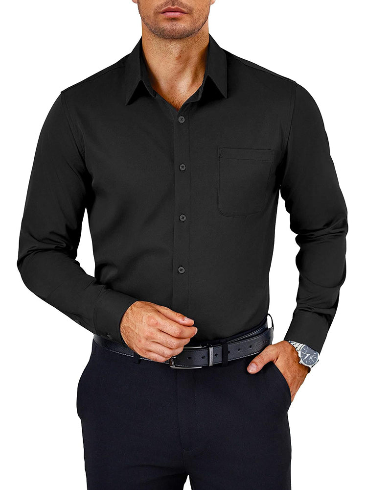 Camisa de vestir antiarrugas de botones