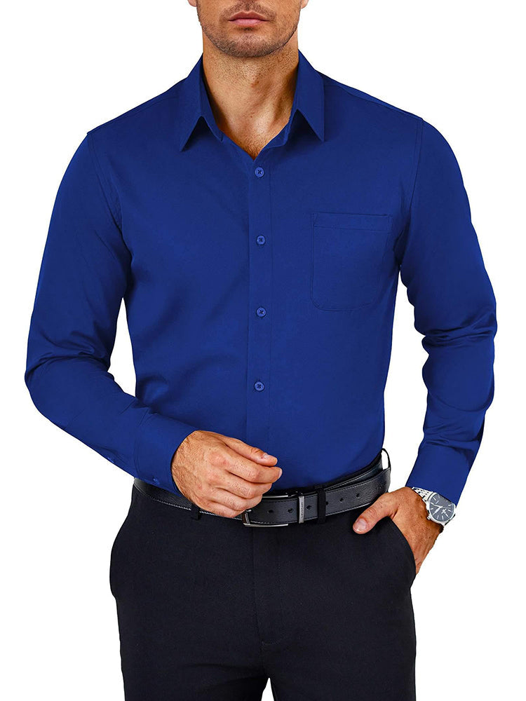 Camisa de vestir antiarrugas de botones