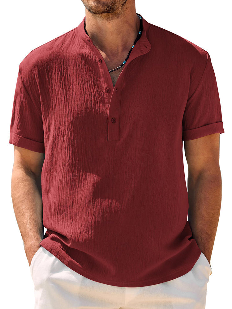 Camisa henley suave y transpirable