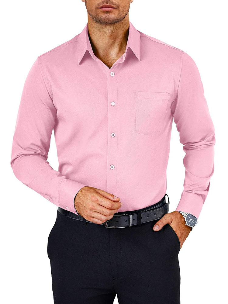 Camisa de vestir antiarrugas de botones