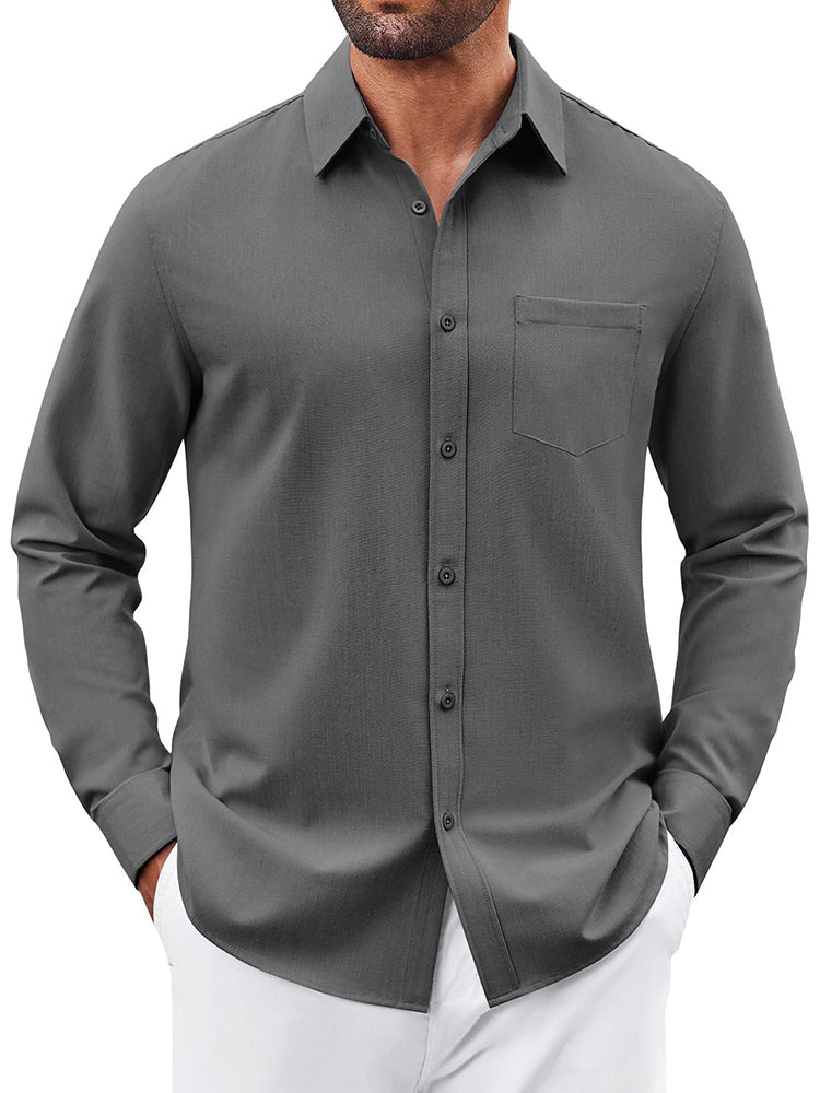 Camisa de vestir business casual de botones