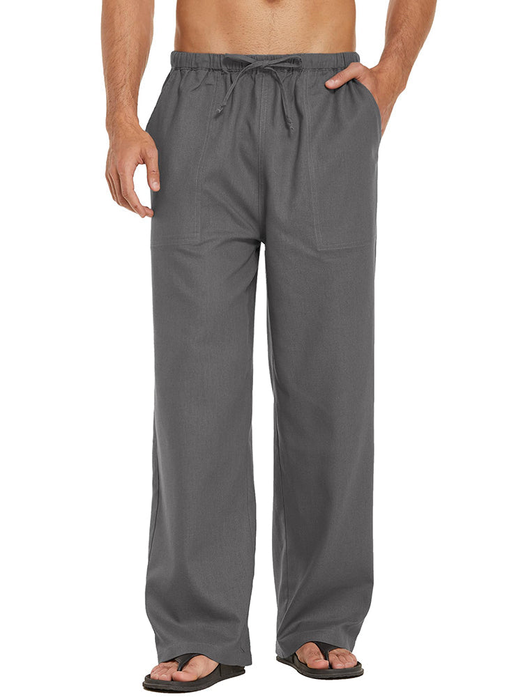 Pantalón holgado estilo lino para yoga