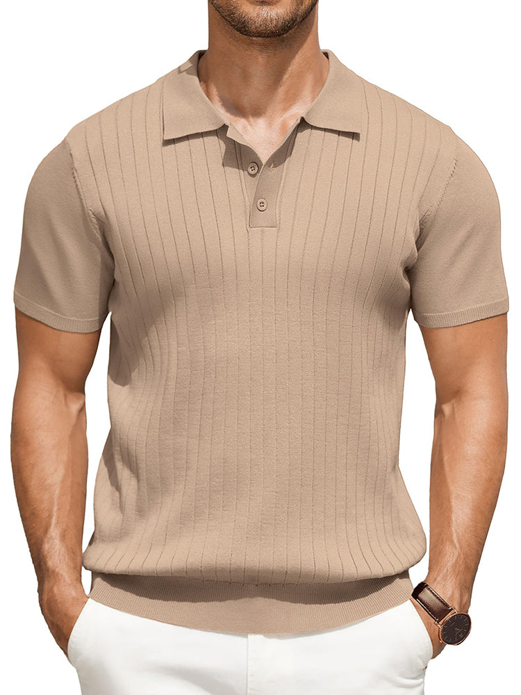 Polo de punto canalé casual