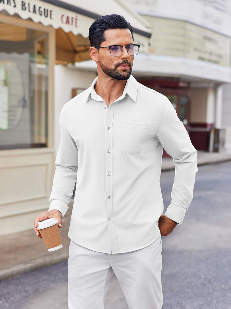 Camisa de vestir business casual de botones