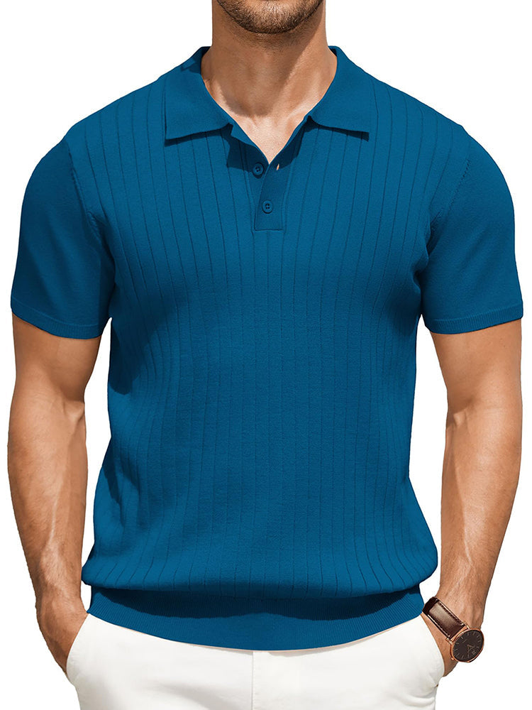Polo de punto canalé casual