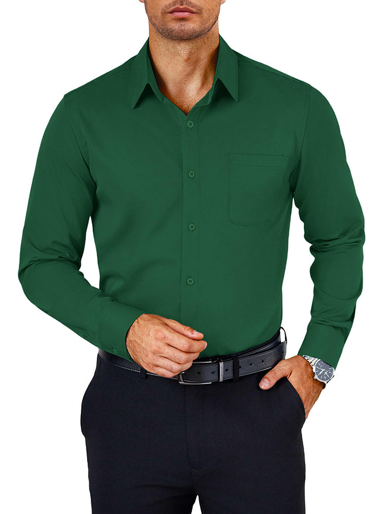 Camisa de vestir antiarrugas de botones