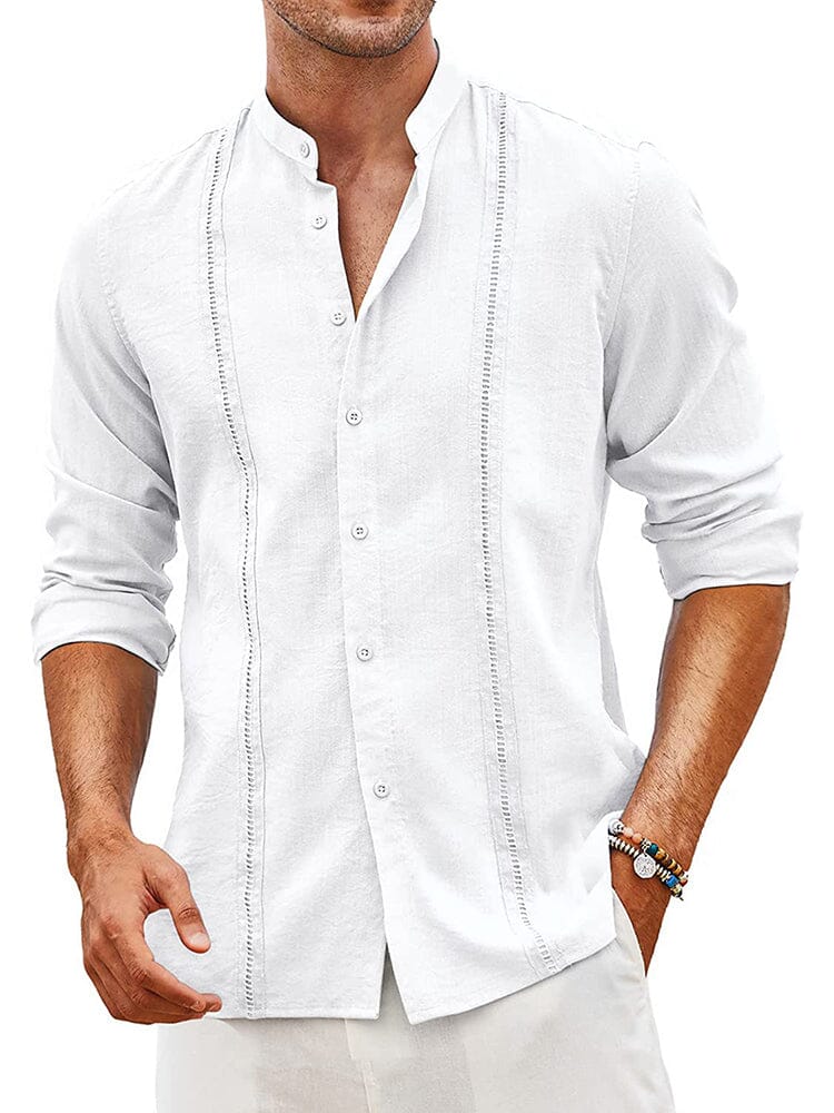 Camisa guayabera cubana de lino bordada