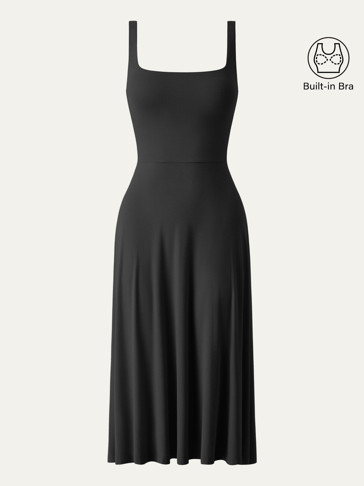 Vestido brami midi vaporoso de cuello cuadrado