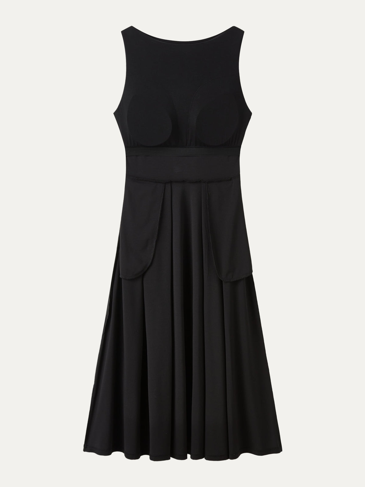 Vestido midi brami de cuello barco en punto de bambú