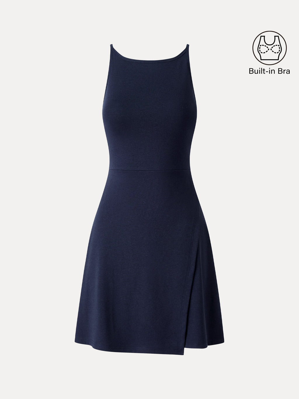 Vestido corto brami cruzado de cuello barco