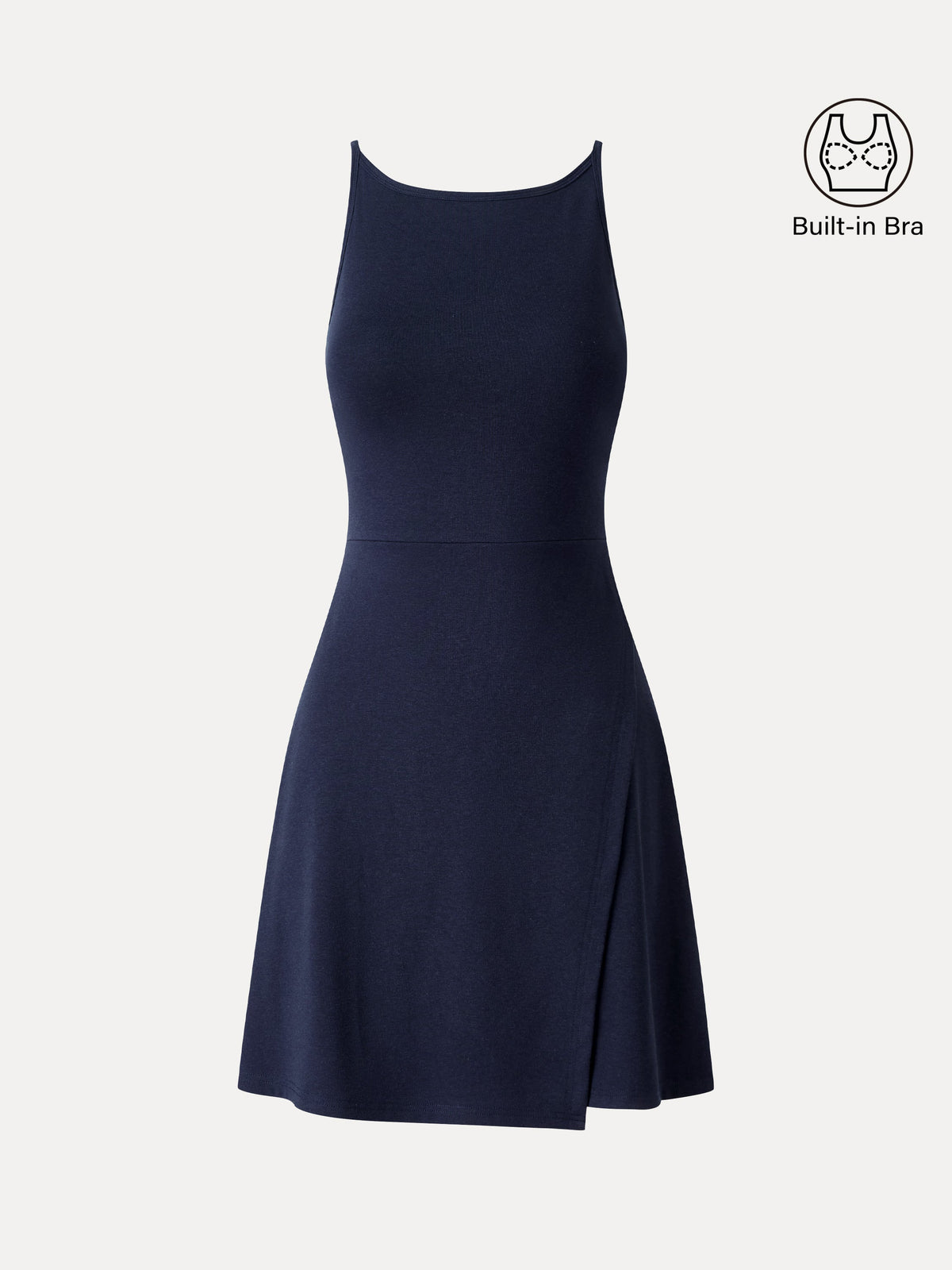 Vestido corto brami cruzado de cuello barco