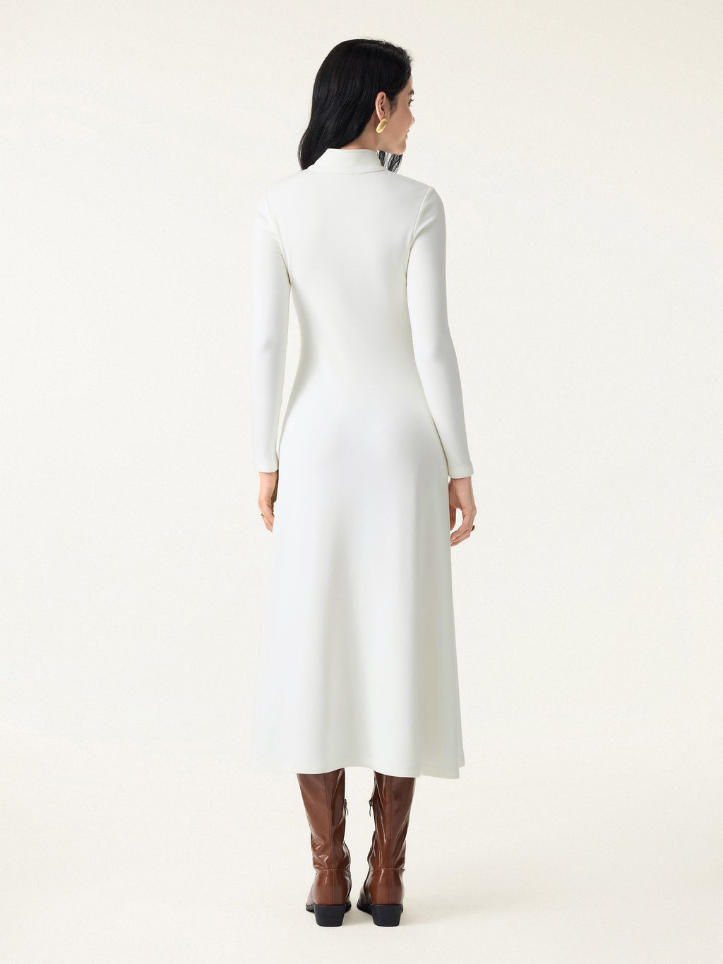 Vestido brami midi de cuello mao con botones de bola, edición limitada