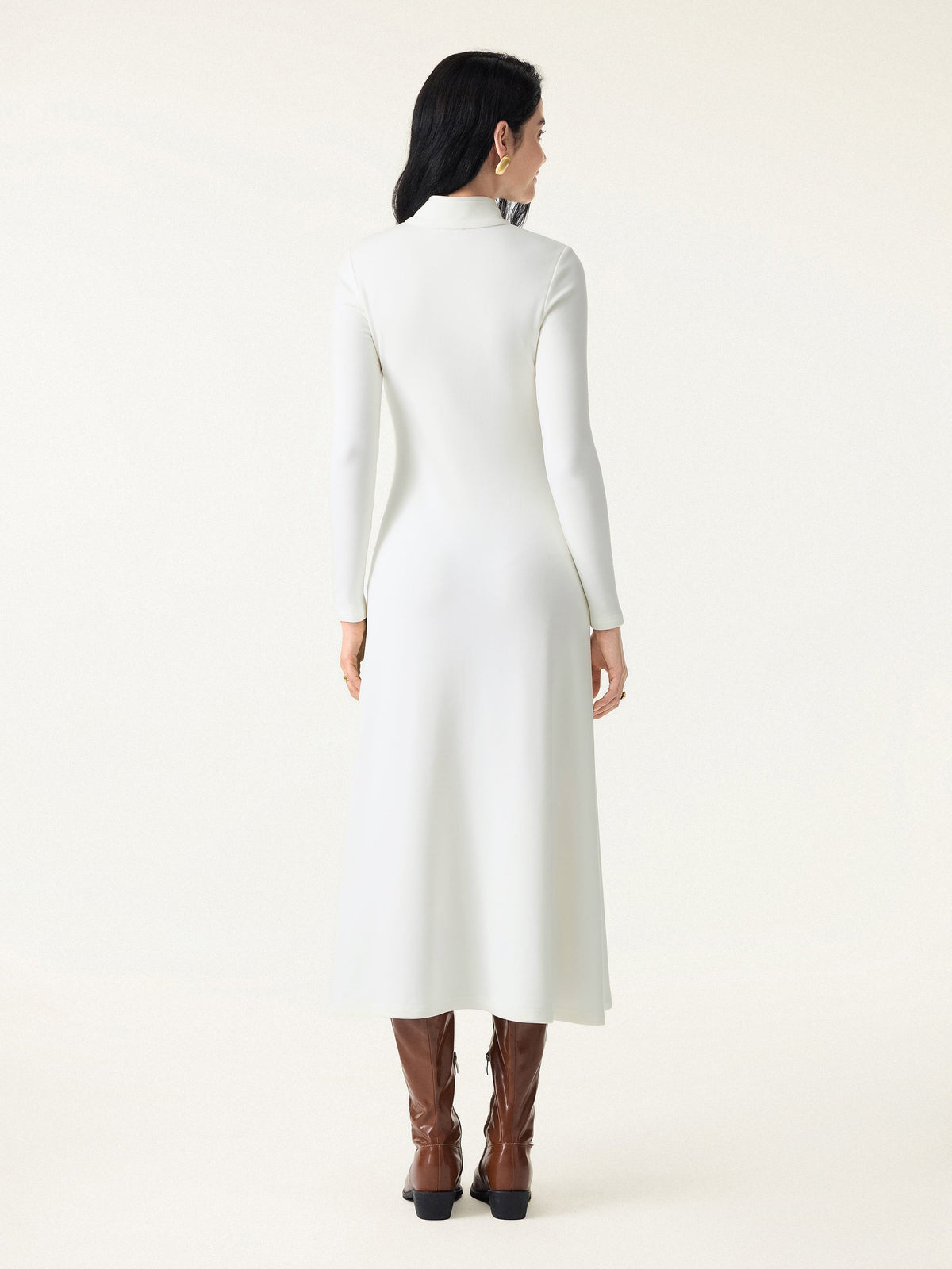 Vestido brami midi de cuello mao con botones de bola, edición limitada