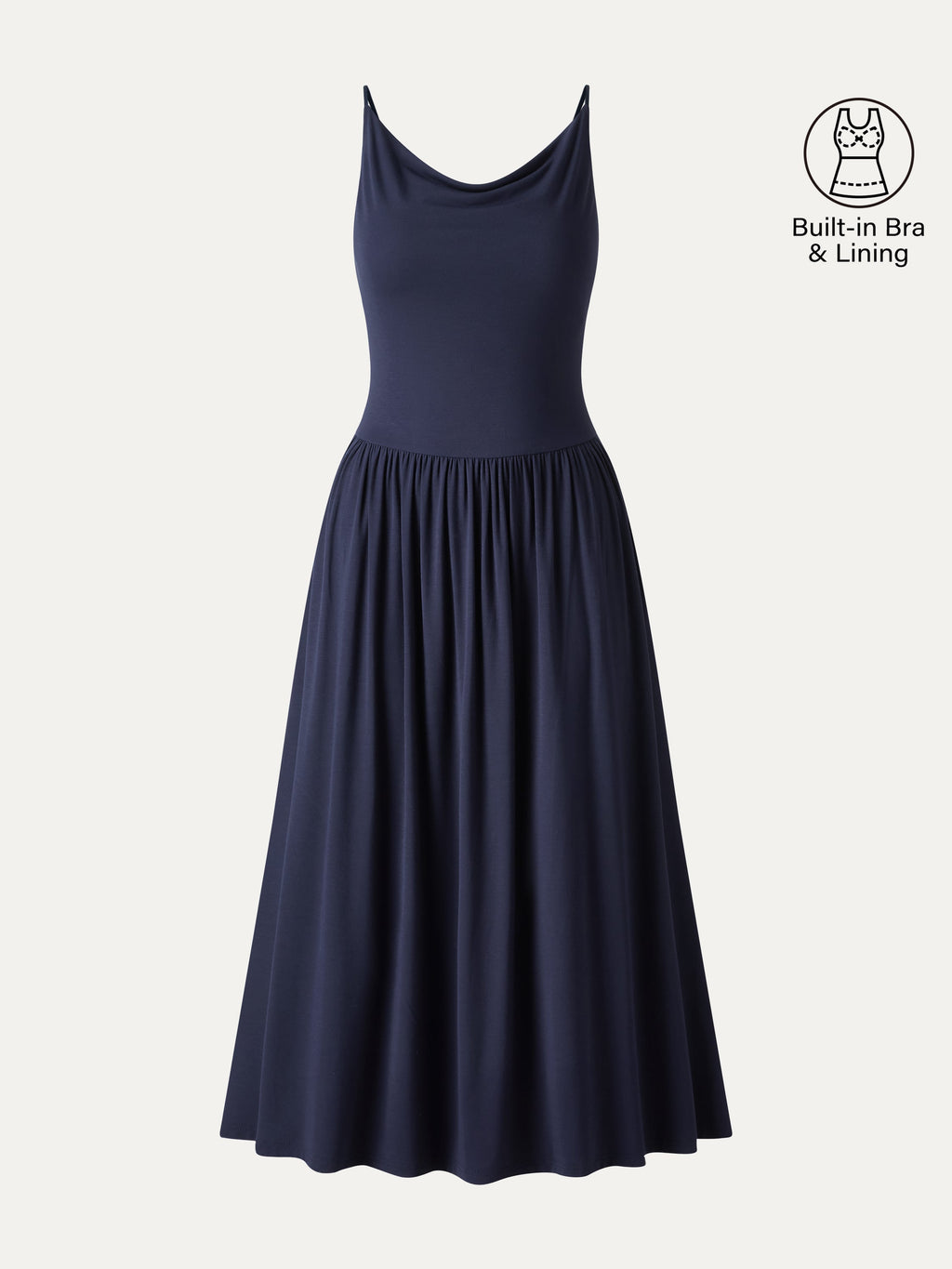 Vestido brami midi de cuello drapeado y espalda abierta