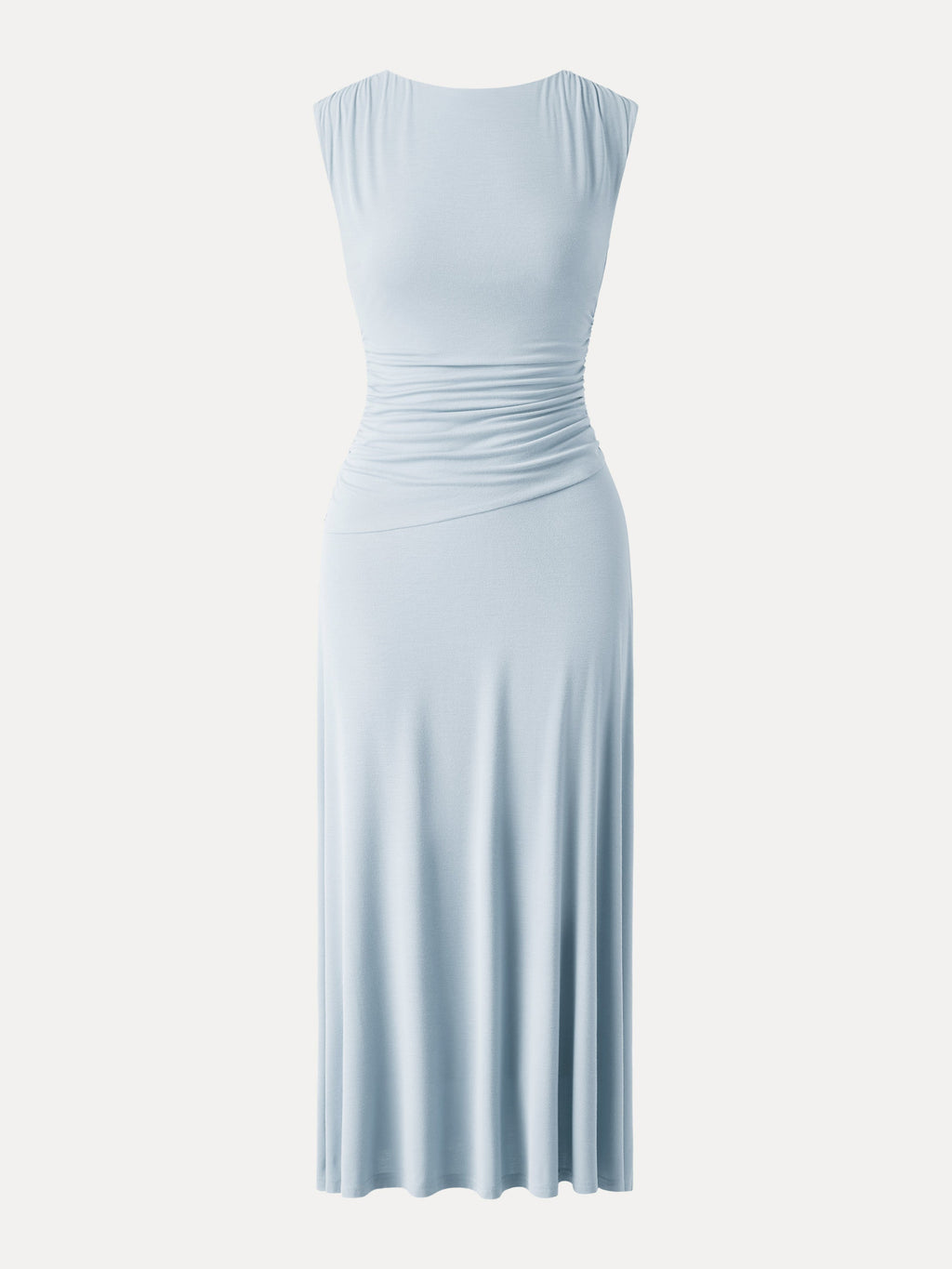 Vestido maxi fruncido lateral de sensación fresca